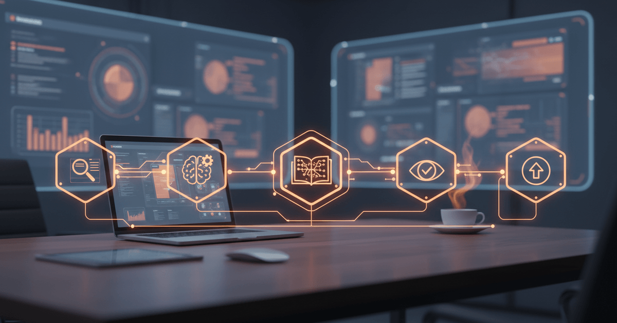 flowchart illustrating the five stages to generate SEO articles AI including keyword research, content strategy, AI draft creation, quality review, and publishing