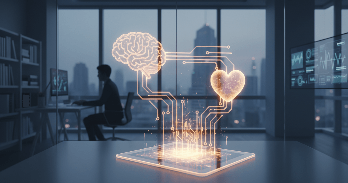 futuristic healthcare interface displaying AI content for healthcare analyzing medical data